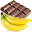 příchut čokoláda + banán s hořkou čokoládou